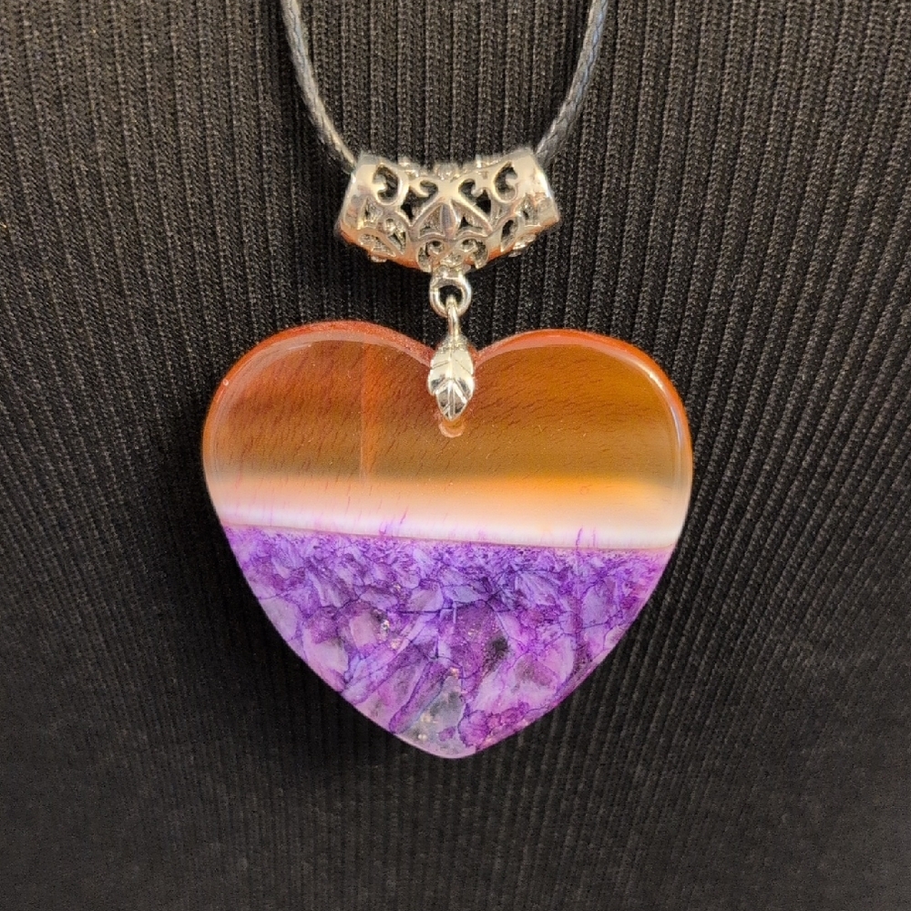 Brighton Purple and Brown Heart Pendant Necklace